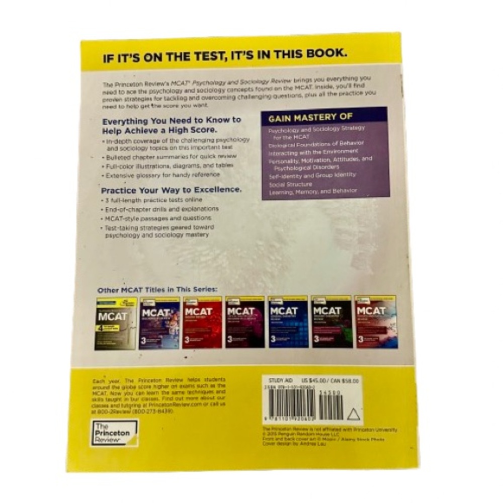 The Princeton Review MCAT Psychology & Sociology Review 2nd Edition Book 3Tests - Picture 3 of 11